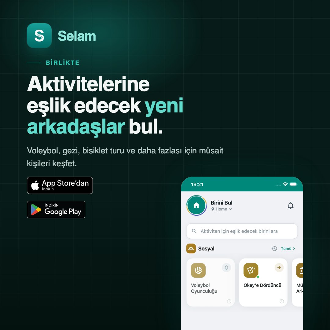 SelamMobi's tweet photo. Hemen dene: App Store ve Google Play’de. 

📌https://t.co/ajpnBRRRKS https://t.co/XFAbbHFbmM