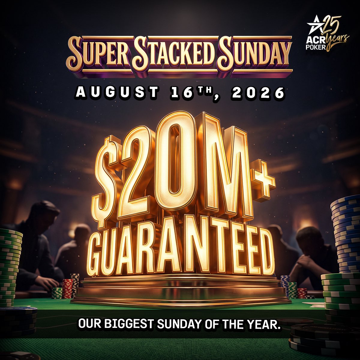 TheJeffBoski's tweet photo. 🚨 Are you ready for Super Stacked Sunday on ACR? 🚨 

Mark your calendar 🗓️ for August 16th! 

• Over $20 Million guaranteed

• Day 1B of the record-setting Dual Mystery Bounty Venoms

• Day 1 of three Main Events ($750,000, $400,000, $200,000)

• Late-stage Flights for $1 Million GTD Mystery Bounty with just a $66 buy-in

• Day 2 of $50,000 GTD PKO ($5.50 buy-in)

To celebrate, I am GIVING away ten $16.50 Venom Fever tickets 🎟️! 

The final flight today is at 11:05 PST 

For your chance to win

☑️ Repost 
☑️ Comment your ACR name