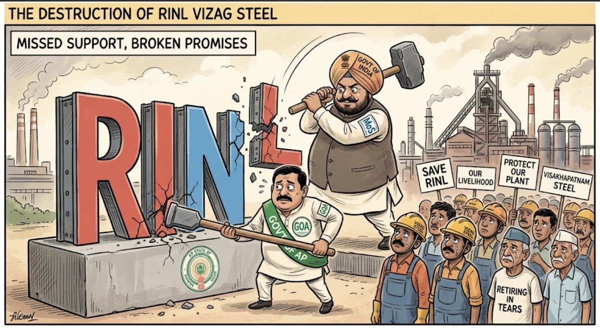 JRajend85255911's tweet photo. @PadhiRao @VizagFamily2019 @PMOIndia @SteelMinIndia @ncbn @BJP4India @INCIndia @kcvenugopalmp @BJP4Andhra @BjpVarma @sribharatm @PawanKalyan @FinMinIndia @hd_kumaraswamy @SandeepPoundrik @RINL_VSP @cmdrinl Who is left to save RINL? Will its glory days ever return? Watching our iconic Vizag Steel Plant crumble due to government apathy breaks the hearts of every worker and retiree who built it. #SaveRINL #VizagSteelPlant https://t.co/Nq3p3CZu6z