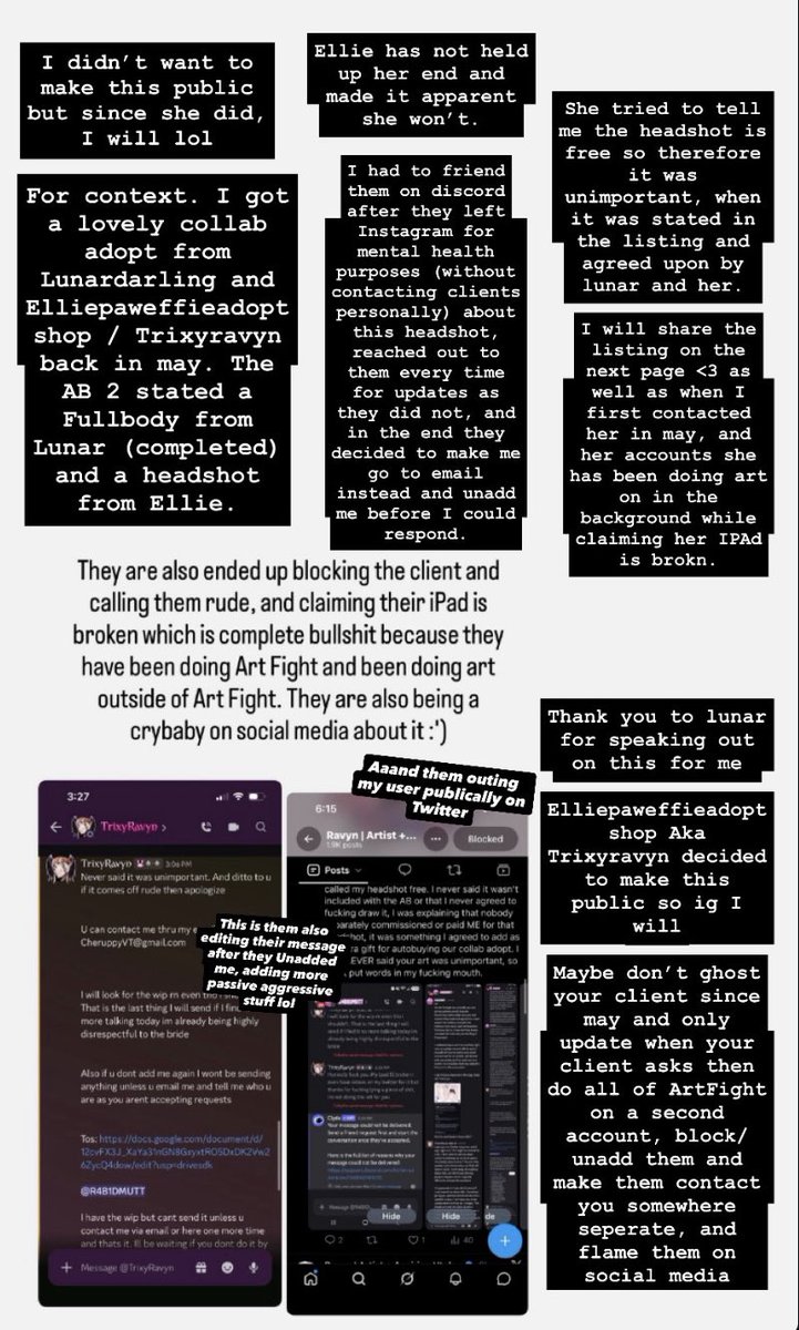 RabidmuttxX's tweet photo. Hey everyone! If you are here from Trixyravyn ‘s callout post, here is all the screenshots of my response I put on my instagram, which you can find in my highlights. I hate drama🥹🥲 thanks

More are in the comments because of the image limit. https://t.co/4hAcRgl7o3