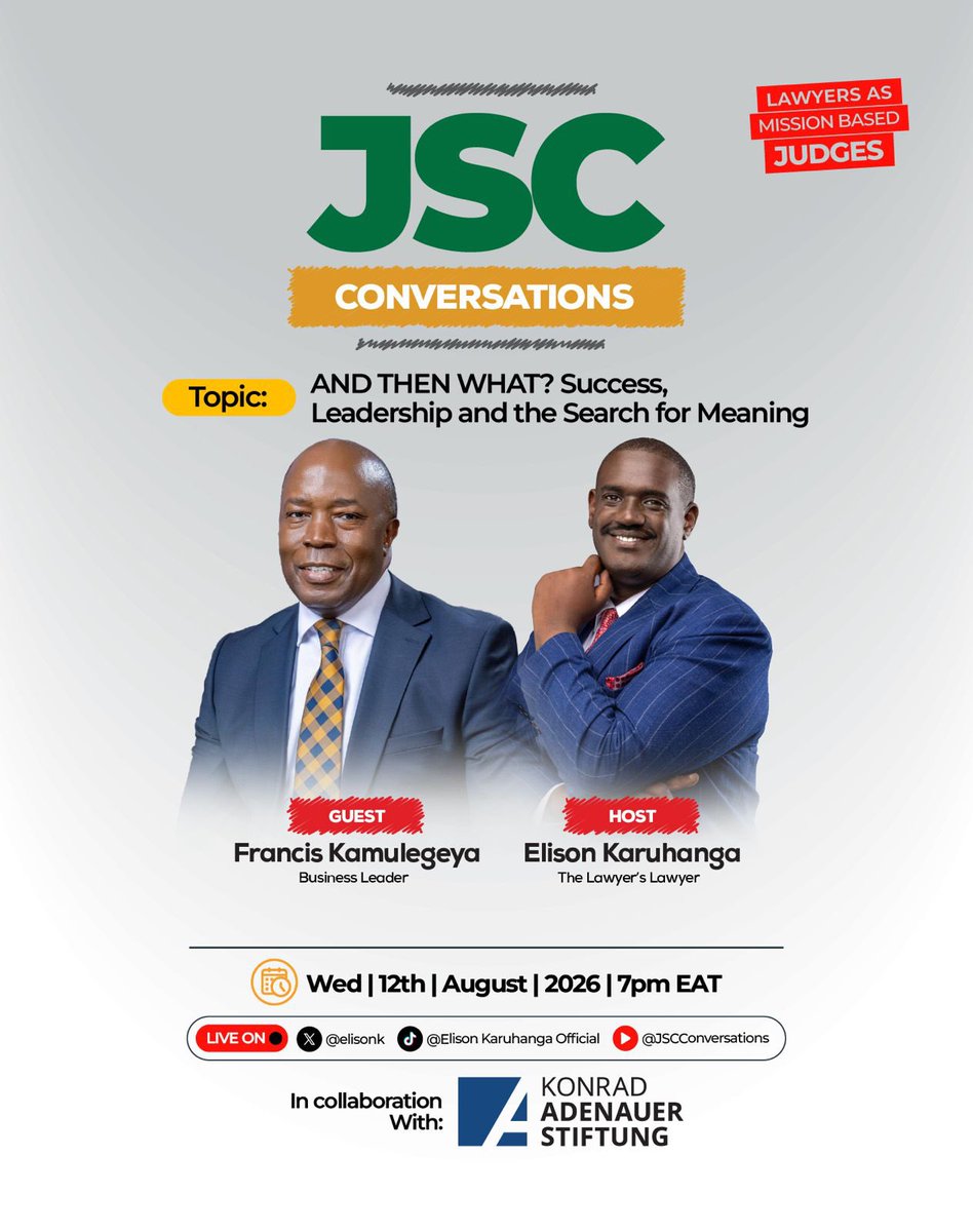 JSConversations's tweet photo. The Question Is: AND THEN WHAT?

Business Leader Francis Kamulegeya will be LIVE on @elisonK this Wednesday at 7 PM. https://t.co/UA6QAxIIGP