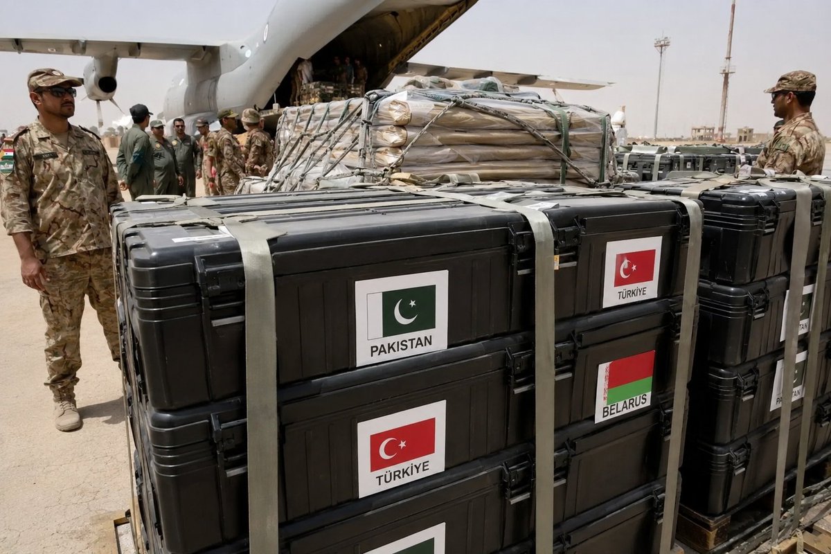 NewsMatarees's tweet photo. دعم عسكري خارجي للسودان

تقارير تتحدث عن دعم عسكري يتلقاه الجيش السوداني من دول بينها #باكستان و #تركيا و #بيلاروسيا، بالتزامن مع استمرار تدفق الأسلحة والمسيّرات إلى ساحات القتال.

وفي غرة الزاوية بدارفور، أفادت تقارير بمقتل 35 شخصًا وسط استمرار العمليات العسكرية https://t.co/we8DdFkgBR