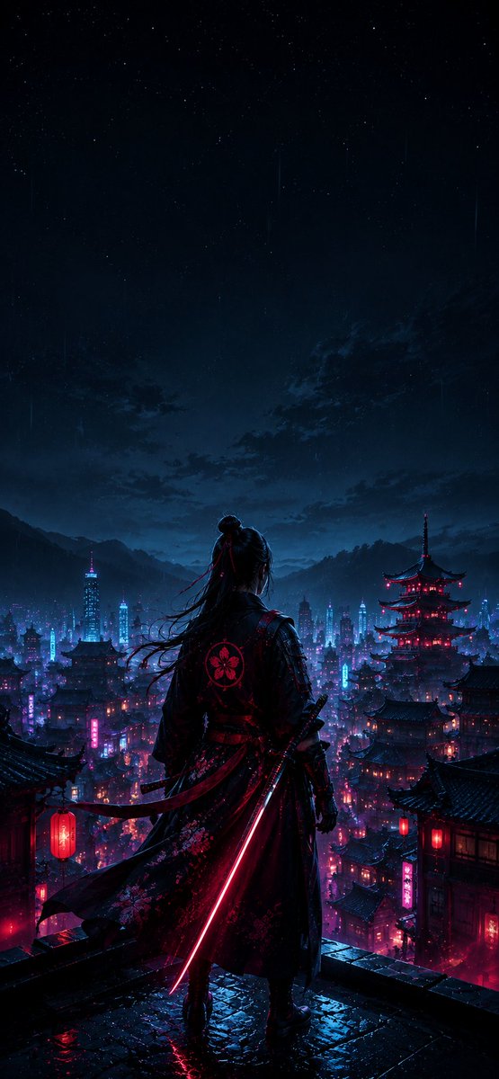 HilFredrick's tweet photo. NEON RONIN | MIDNIGHT KYOTO 🗡️

Somewhere between the old world and the future.
Rain. Neon. Samurai steel. Midnight skies.

4K wallpapers for phone, tablet &amp; desktop.

Which screen gets it?

#Wallpaper #Cyberpunk #AMOLED #Neon #Lockscreen https://t.co/cpiD2TOBfR