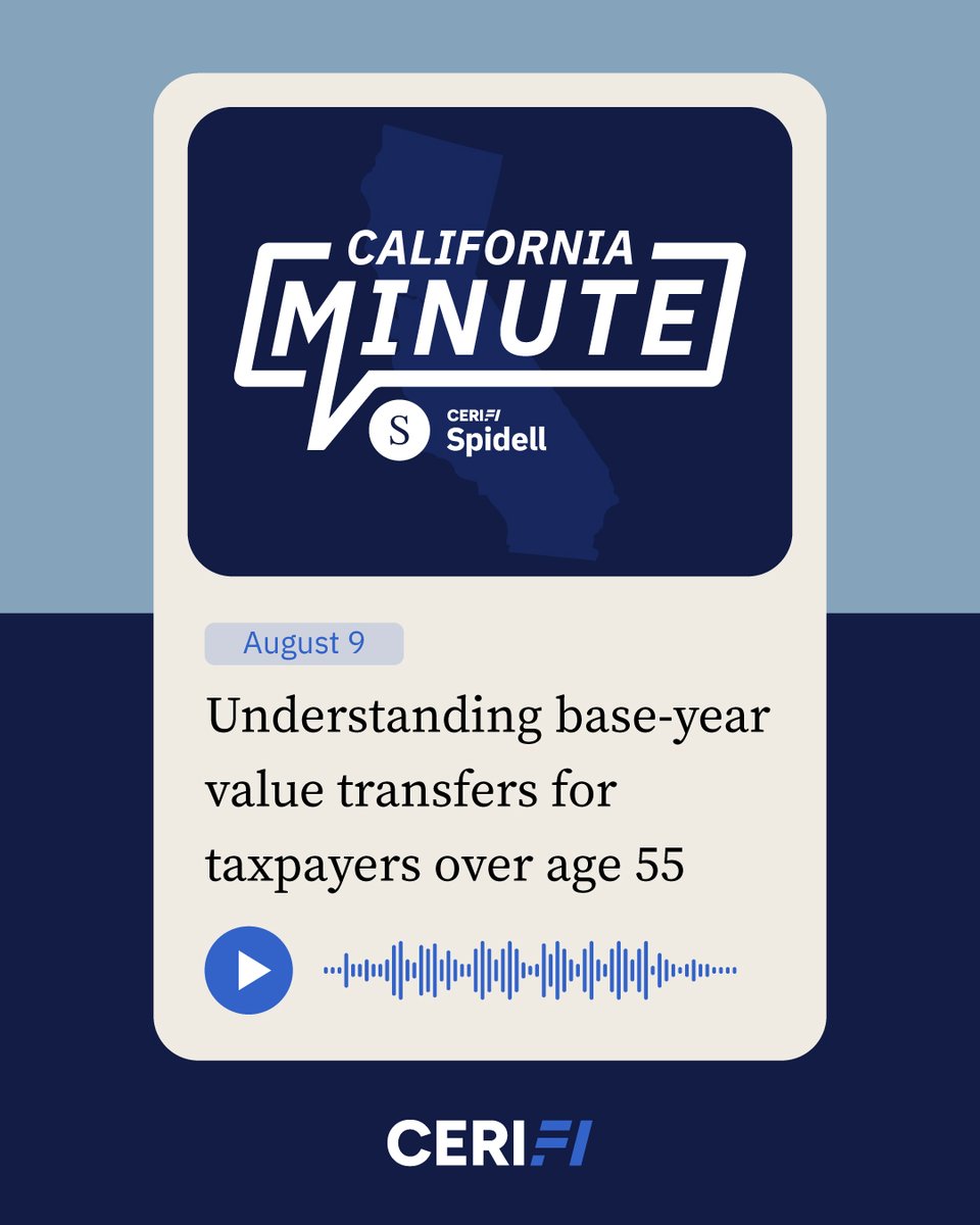 CAMinutePodcast's tweet photo. Proposition 19, allows seniors, disabled taxpayers, and disaster victims to transfer their property tax adjusted base-year value to a replacement property anywhere in the state: https://t.co/9N1rPEtw4O
#Spidell #TaxPros https://t.co/jf5H7I2v4g
