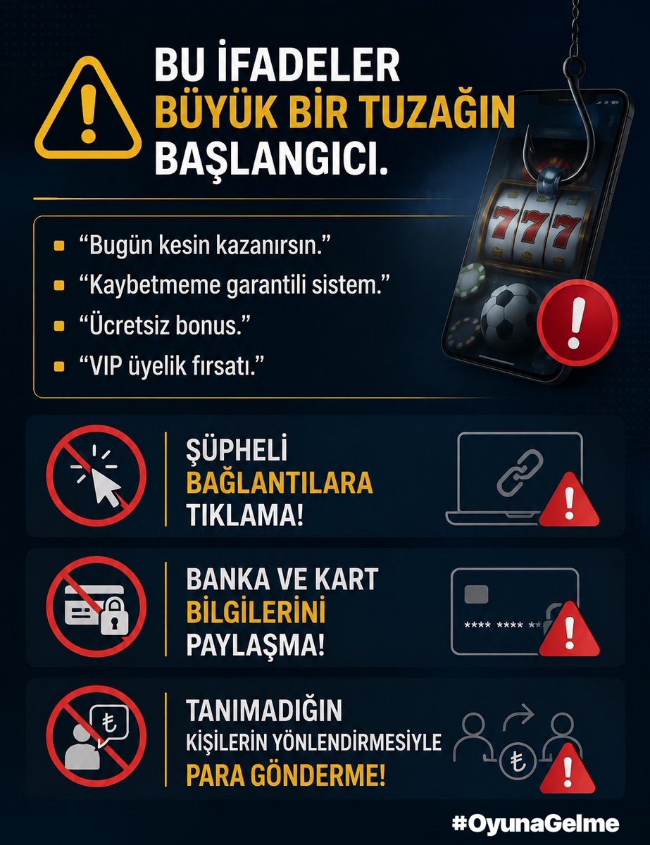 Halkiyatcilik's tweet photo. Yasadışı bahis vatandaşlarımızı büyük bir bataklığa saplamışken, etkin bir çözüm üretilmemesi bu tehlikeli toplumsal çürümeyi gözle görünür hale getiriyor. Sanal kumar tıpkı uyuşturucu belası gibi toplumun varlığına yöneltilmiş ciddi bir tehdit oluşturuyor.

#OyunaGelme https://t.co/qWsBzQ6mOI