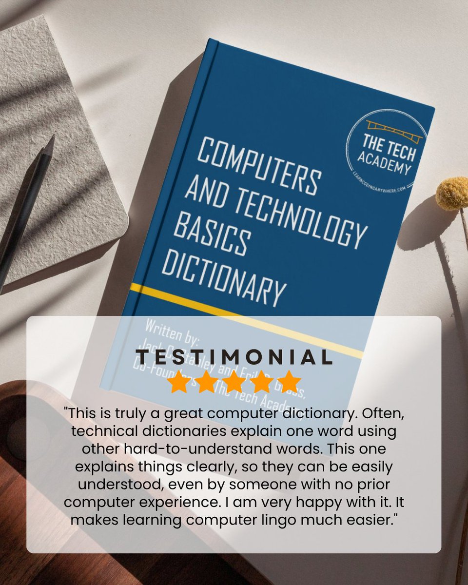 TheTechAcad's tweet photo. Building your tech knowledge starts with understanding the language.
Get your copy:https://t.co/b9afcV3JSV
#thetech.academy #codeschool #techjob #softwaredeveloper #learntocode #computerprogrammer #computers #tech #codingbook #techbook #technologybasics https://t.co/MwEznsfDCa