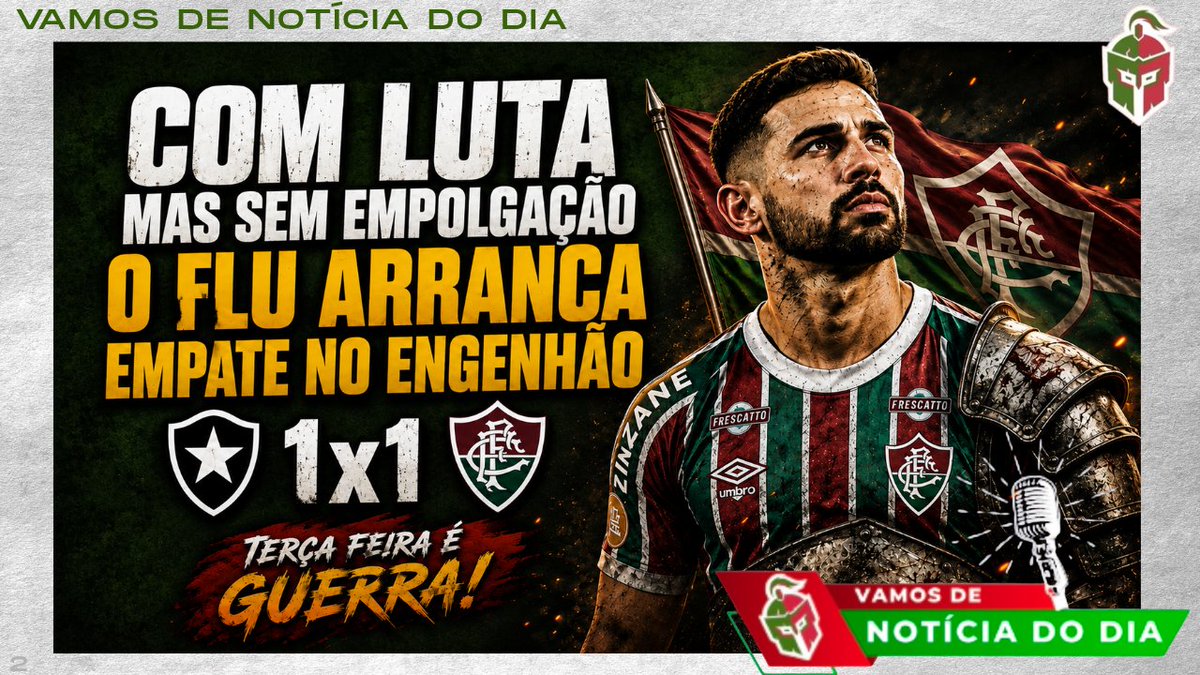 MorethSergio's tweet photo. 🔴 COM LUTA, MAS SEM EMPOLGAÇÃO! FLU ARRANCA EMPATE NO ENGENHÃO | TERÇA É GUERRA! ⚔️🇭🇺

Projeto Novo:
VAMOS DE NOTÍCIA DO DIA 

Link 🔗
https://t.co/sAfrCTNjPf https://t.co/ghh8OSepPL
