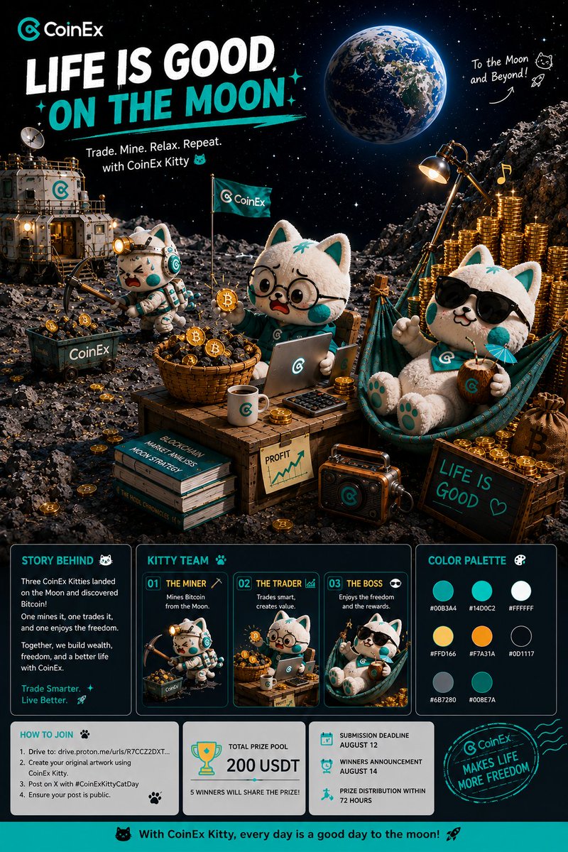 DwiRahm39962005's tweet photo. ππΎ Three Kitties. One Moon. One dream.
βοΈ One mines.
π» One trades.
π One enjoys the freedom.
From hard work to smart moves, theyβre building a better life β together. π
Trade smarter. Live better. To the Moon! π
#CoinExKittyCatDay #CoinExKitty #CoinEx #ToTheMoon @coinexcom https://t.co/UwcR5gnXOF