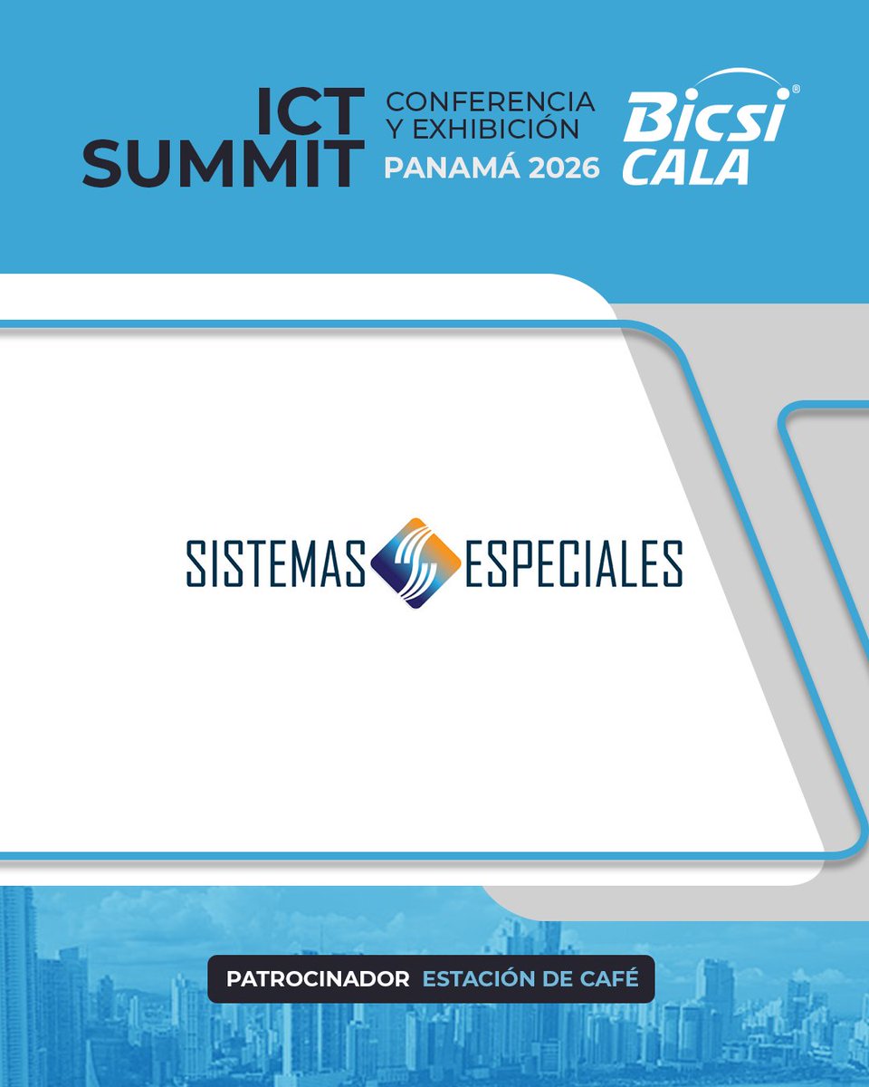 BICSI_CALA's tweet photo. ¡Las alianzas comienzan con café!☕

SISTEMAS ESPECIALES patrocinará la Estación de Café en el ICT Summit Panamá 2026.

Aprovecha las pausas para hacer networking. Nos vemos mañana

📅 12/8
📍 Hotel Riu Plaza

#BICSI #BICSICALA #ICT #TIC https://t.co/V8A8qPnwv6