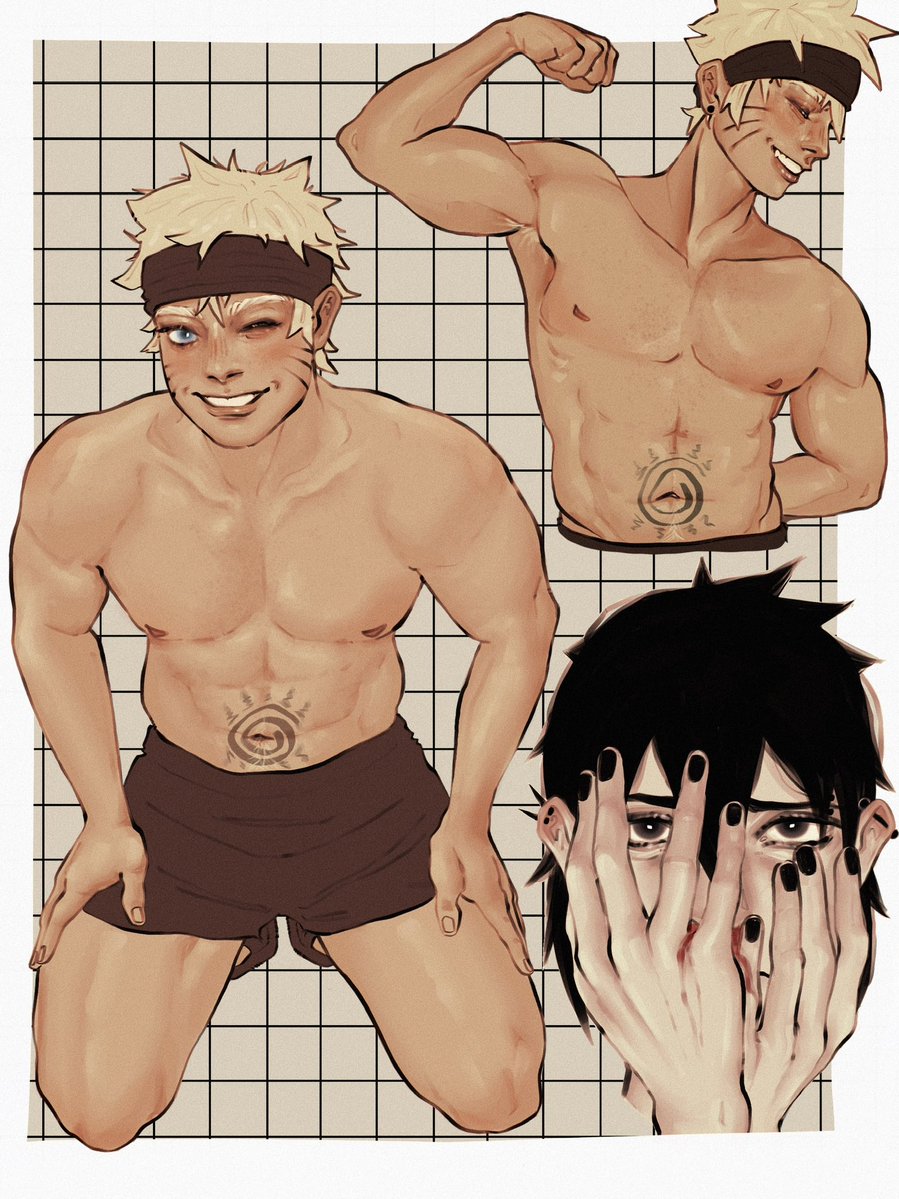 OATMlLK_'s tweet photo. au where naruto is a bodybuilder bulking and sasuke is super into it idk idk lol #narusasu https://t.co/tg1W0ZWloh