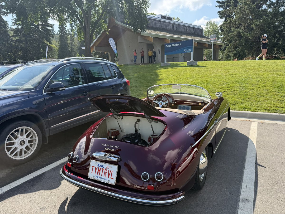 PluginAlberta's tweet photo. The Electric Porsche is here, come check it out and talk with the owner!! https://t.co/AcYcETUxWx