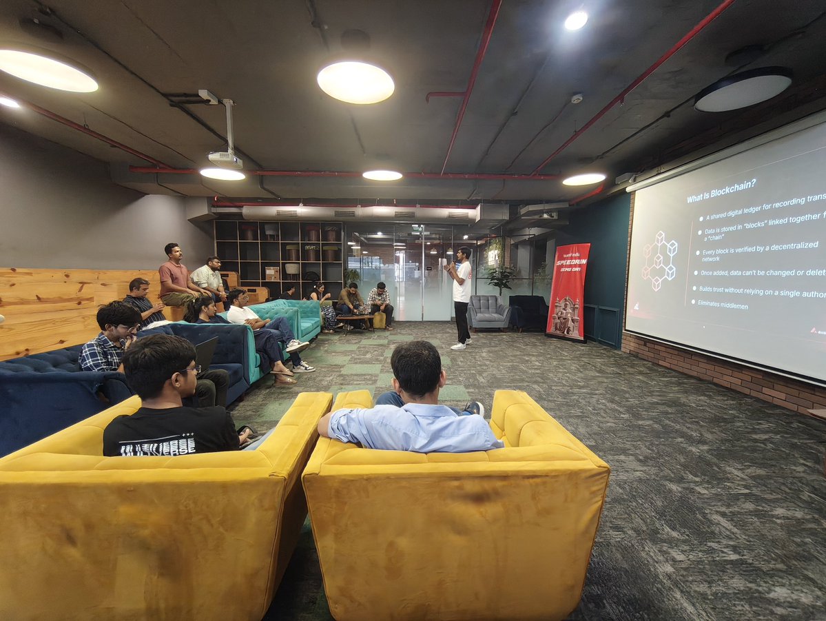 NisargPatel5563's tweet photo. @Team1IND SpeedRun IRL Demo Day in Vadodara was a great one!

Loved seeing builders pitch what they’ve been building on @avax, sharing ideas, and connecting with the local Web3 community.

Looking forward to grab some Grant opportunity from @AvalancheFDN and grow the product... https://t.co/M4iBfnQp6z