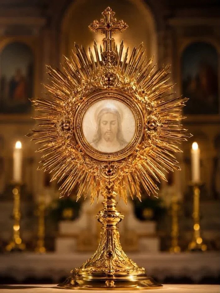 JustAdaugoijele's tweet photo. Most Holy Trinity,
Father, Son and Holy Spirit,
I adore Thee profoundly.
I offer Thee the most precious Body, Blood, Soul
and Divinity of Jesus Christ,
present in all the tabernacles of the world,
in reparation for the outrages,
sacrileges and indifferences whereby He is offended.
And through the infinite merits of His Most Sacred Heart
and the Immaculate Heart of Mary,
I beg of Thee the conversion of poor sinners . Amen