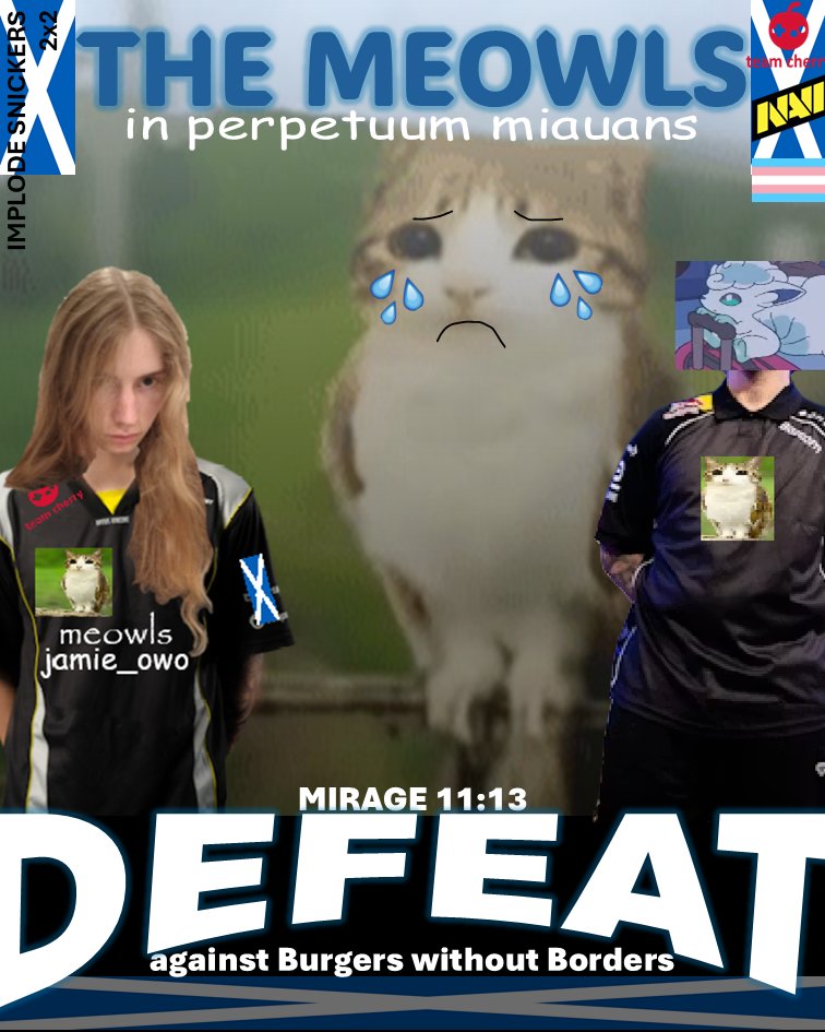 owo_jamie's tweet photo. insanely close game versus the burgers but we lost our placement match, putting us into the first stage of playoffs
all is not lost yet!! meowls will come back from this
see you next weekend ❤️
#vameowls #ez4meowls https://t.co/xlc0hDxd5V
