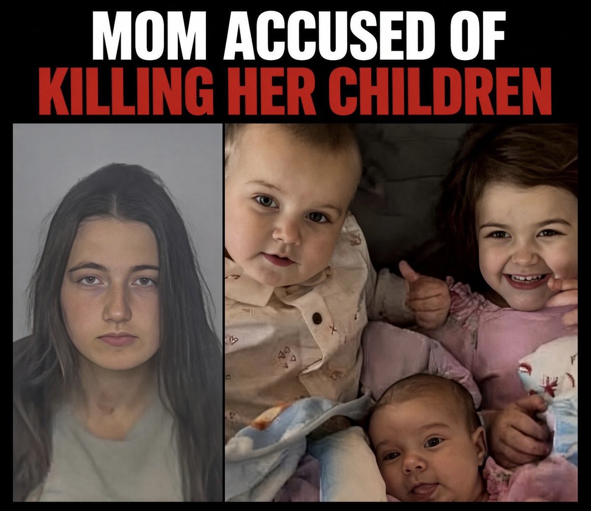 SeeRacists's tweet photo. 🚨 22-year-old Kailey Erhart is accused of stabbing her 5-month-old and 3-year-old children to death in Mandan, North Dakota.

Her 1-year-old survived with serious injuries. She had previously threatened suicide and killing the children and on the day of the attack she pointed a gun at her estranged husband the same husband who was planning to divorce her.

A mother turns a kitchen knife on her own children while the marriage is already falling apart. 

This is what happens when the warning signs are already inside the house.