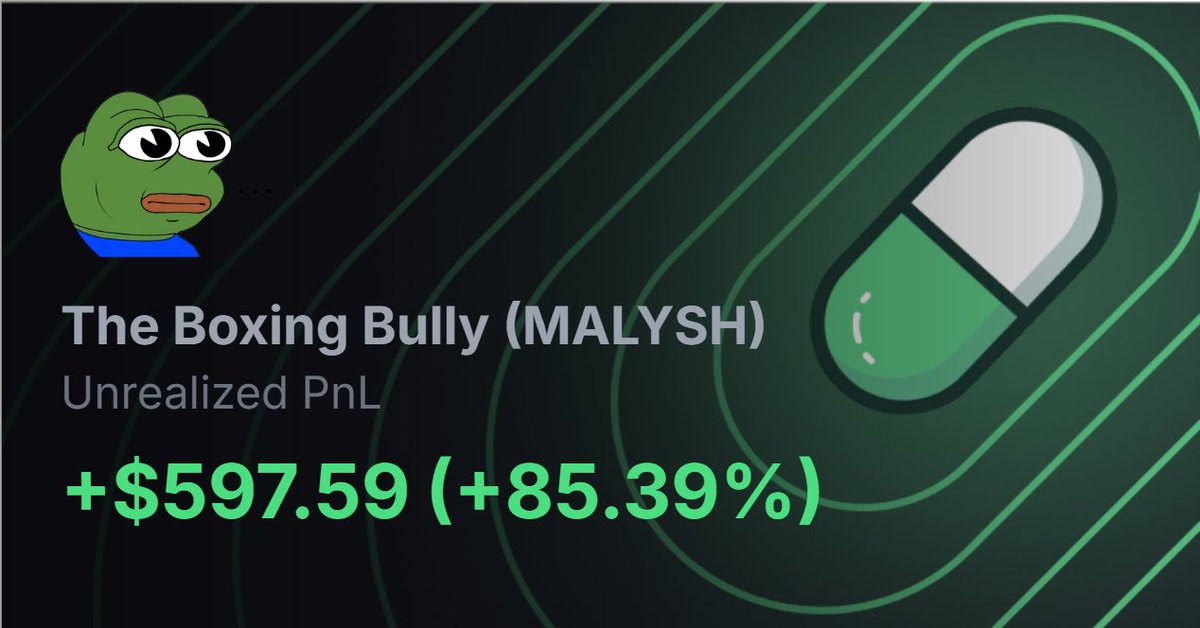 Meniisol's tweet photo. My MALYSH unrealized PnL: +$597.59 (+85.39%)

Check out The Boxing Bully on https://t.co/W9vykuilCS https://t.co/1o5AsjlJaF 

bought another bag, another profit as usual https://t.co/A4NZ4Ht4yS