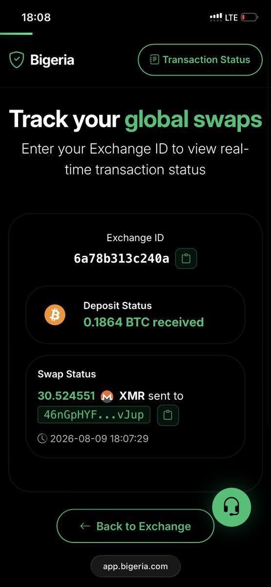 BigeriaExchange's tweet photo. 🐳 Swap Completed ✅ 

📥 0.186 $BTC → 30.5 $XMR 📤
⚡ Execution: → 8 minutes
⛓️‍💥 Fee: 0.5% ~$24

Join thousands of traders using 👉 https://t.co/yuQnrguQb2 to Swap crypto privately

Bigeria is a Privacy-focused global exchange. No sign-ups, KYC-free, operating securely since 2020