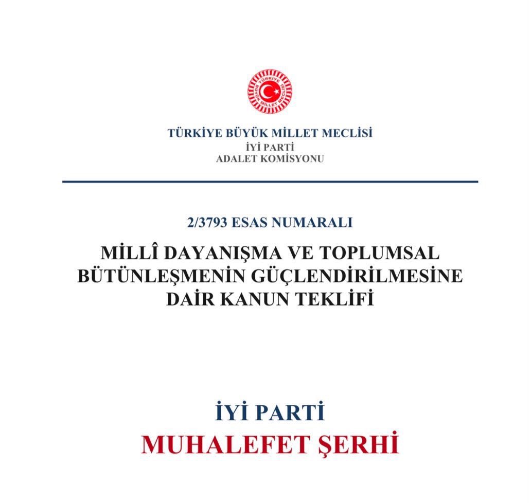 ulusallhaber's tweet photo. SON DAKİKA | İYİ Parti, ‘Çerçeve Yasa’ya muhalefet şerhi verdi. 

“Bu şerh, teklife neden karşı olduğumuzun tarihi kaydıdır.” https://t.co/grLhKyveRl