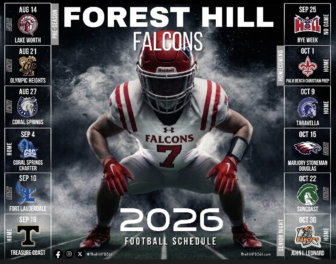 FHH_FalconFury's tweet photo. Updated Football Schedule.  Let’s Go!!! @MichaelAronson2 @thefalcongrind @TheHillFB561 https://t.co/ShYdIUU804