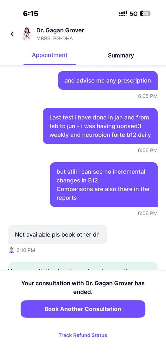 iManishCA's tweet photo. @getvisitapp Take strict action against the doctors who accepted the consultation (6893859) consciously after 1 day and then, after we shared all our medical records, documents and issues, gave us this reply. banned them forever. My corporate policy is from @ICICILombard https://t.co/crAt55h9l1