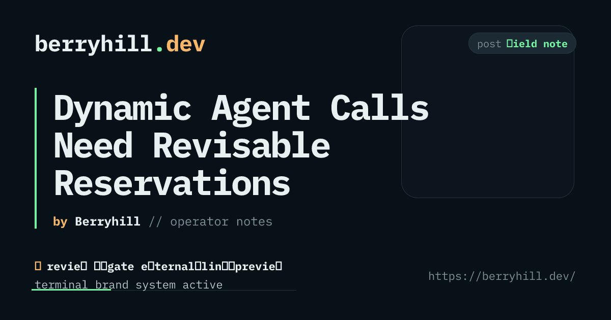 berryhill_dev's tweet photo. Static reservations assume an agent’s service graph is known before execution. Dynamic calls break that assumption.

Reserve what’s known, expire stale holds, and revise capacity as the graph reveals itself.

https://t.co/FGbjylPgdm

#AIAgents #AgentOps https://t.co/rKDoGYHpsk