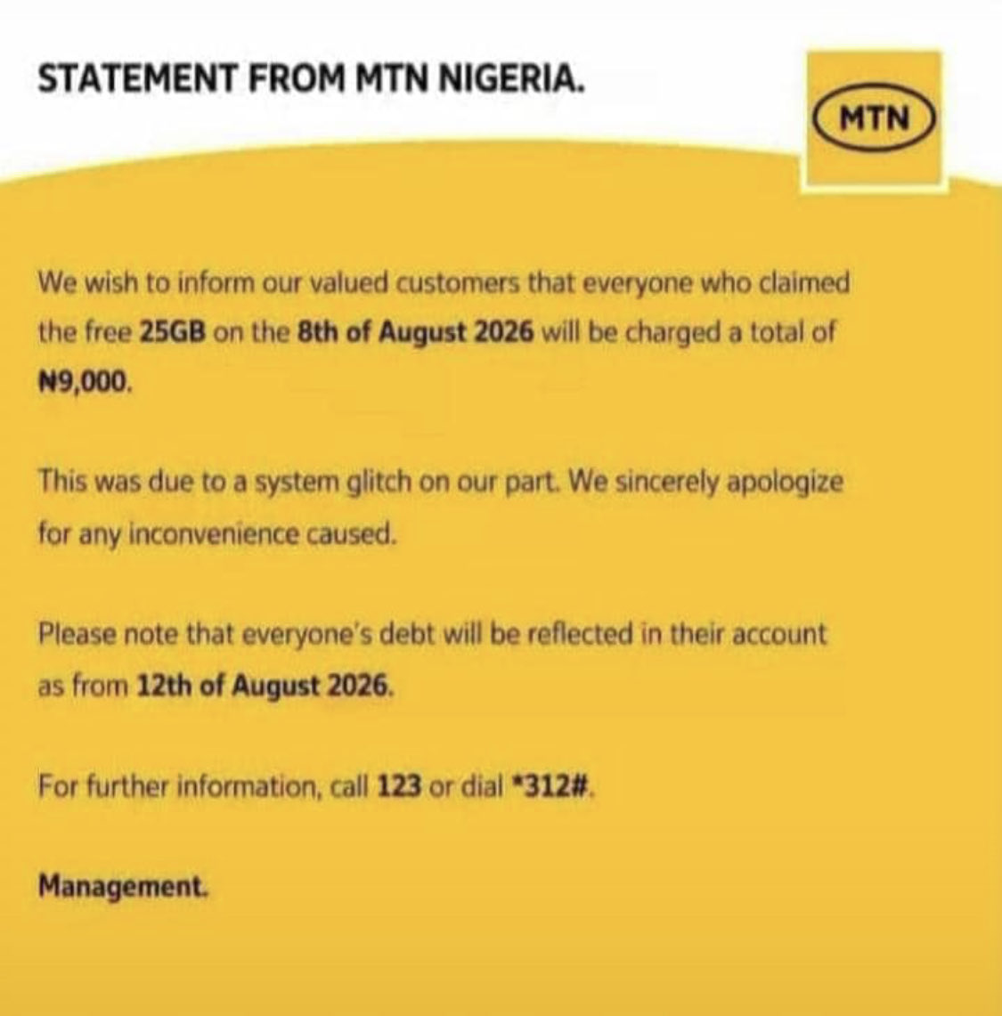 jaydot_101's tweet photo. @MTNNG please is this true ? https://t.co/mujAIJsBCj