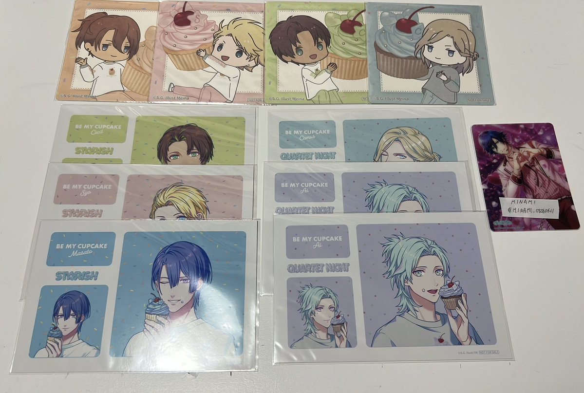 MINAMI_08060411's tweet photo. 交換 うたプリ BGS グラショ BMC BE MY CUPCAKE 購入 特典 ブロマイド コースター エポス
譲
真斗 レン 翔 セシル 藍 カミュ

求
グラショ 2026トキヤ 無限回収
グラショ2025 蘭丸1(コンプ目的)

22日グラショ大阪>後日大阪梅田orリトリン記載場所お手渡し>郵送(リトリン必読)
→ https://t.co/nAhPCp2auV