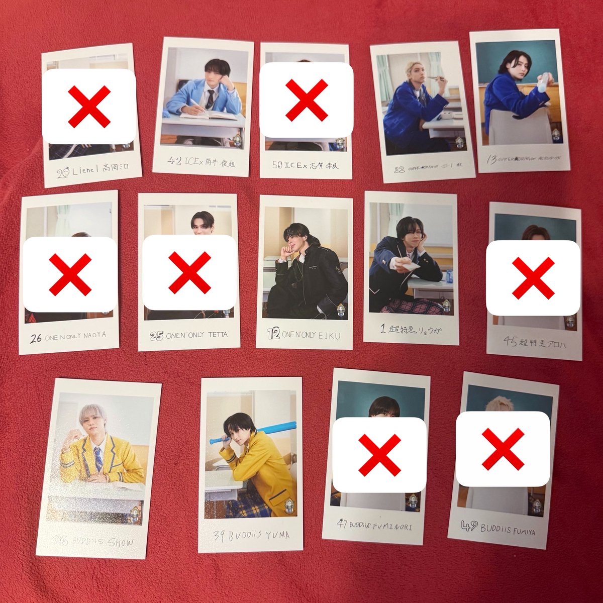 ehhaur_0m's tweet photo. EBIDAN THE LIVE 2026 15thAnniversary 
エビライ グッズ 隣の席セット 
ミニフォト交換

【譲】 画像のもの（❌以外）

【求】吉田仁人 佐野勇斗 山中柔太朗 
田中雅功（左右）池田彪馬（前）> 千田波空斗（右）

郵送又はエビライ4日目手渡し可能

 #EBiDAN交換
 #エビライ交換 https://t.co/0PAhHNlmAP