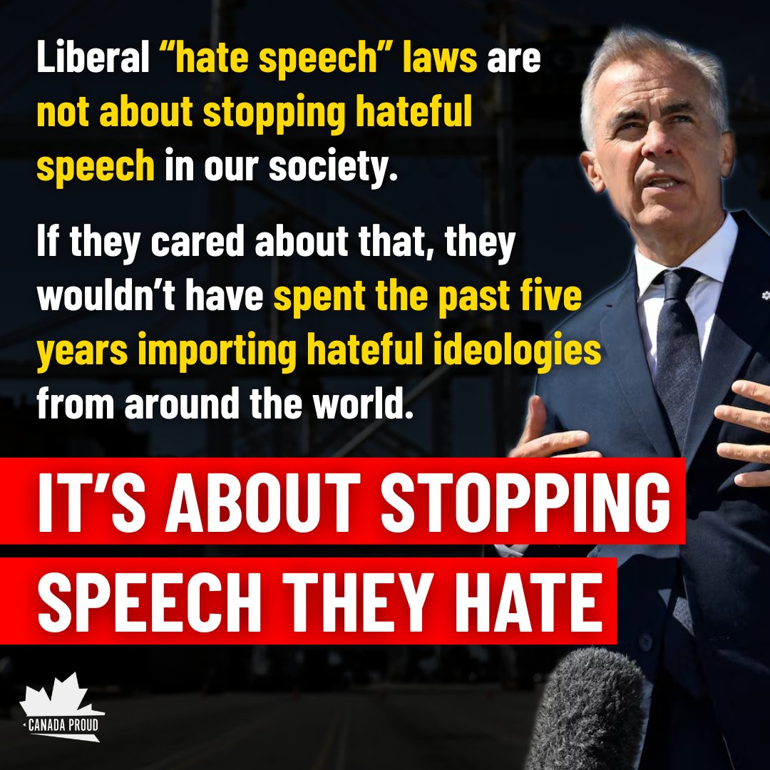 WeAreCanProud's tweet photo. Everybody knows that Liberal hate speech laws are about cracking down on their opponents, not about stopping "hateful" speech. https://t.co/i0XsAtEPUQ