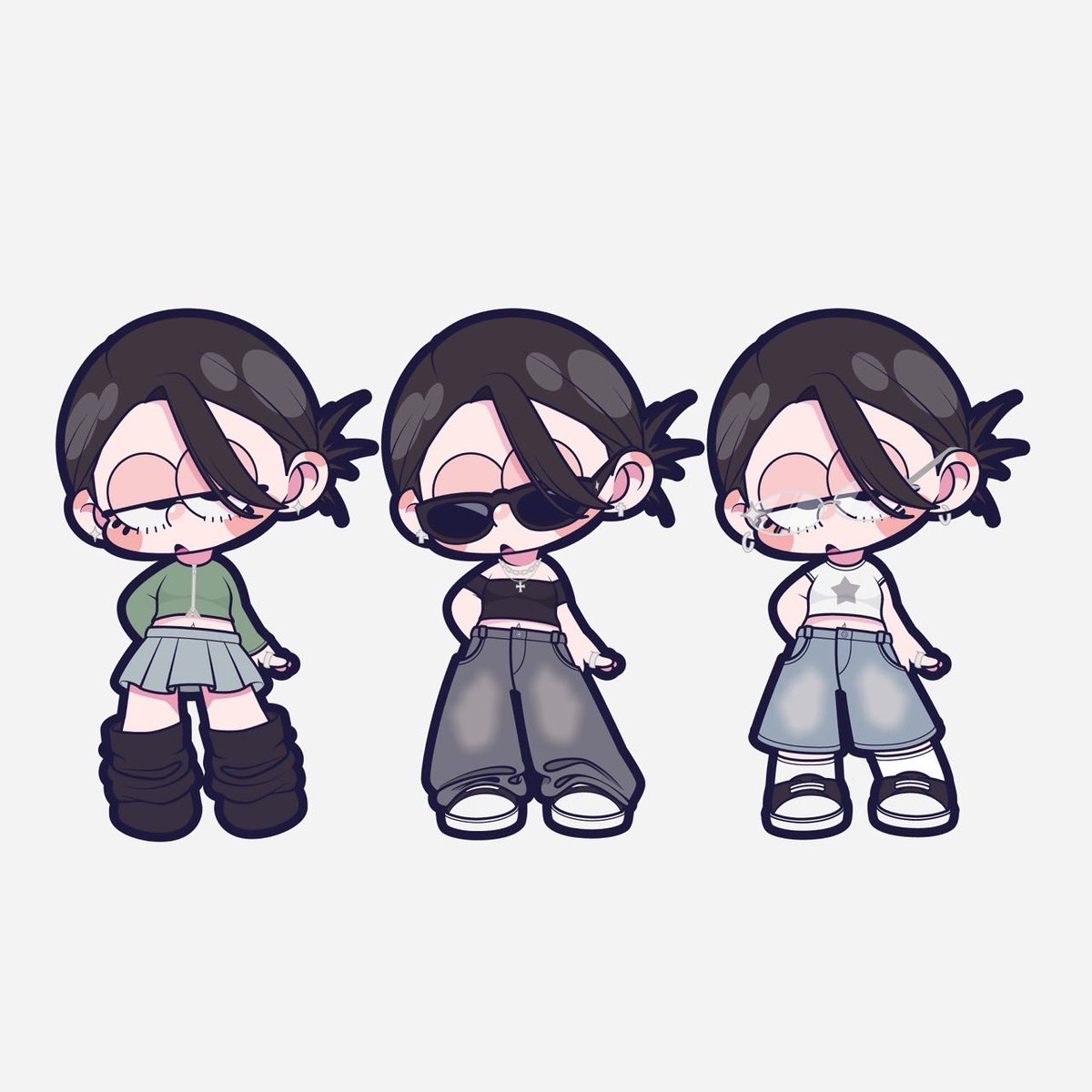 CF_Ghost's tweet photo. WHICH FIT IS YOUR FAV?👗

#絵　#イラスト　#フリーアイコン　#1日1絵　#y2k　 #art https://t.co/Z1fWa47lPv