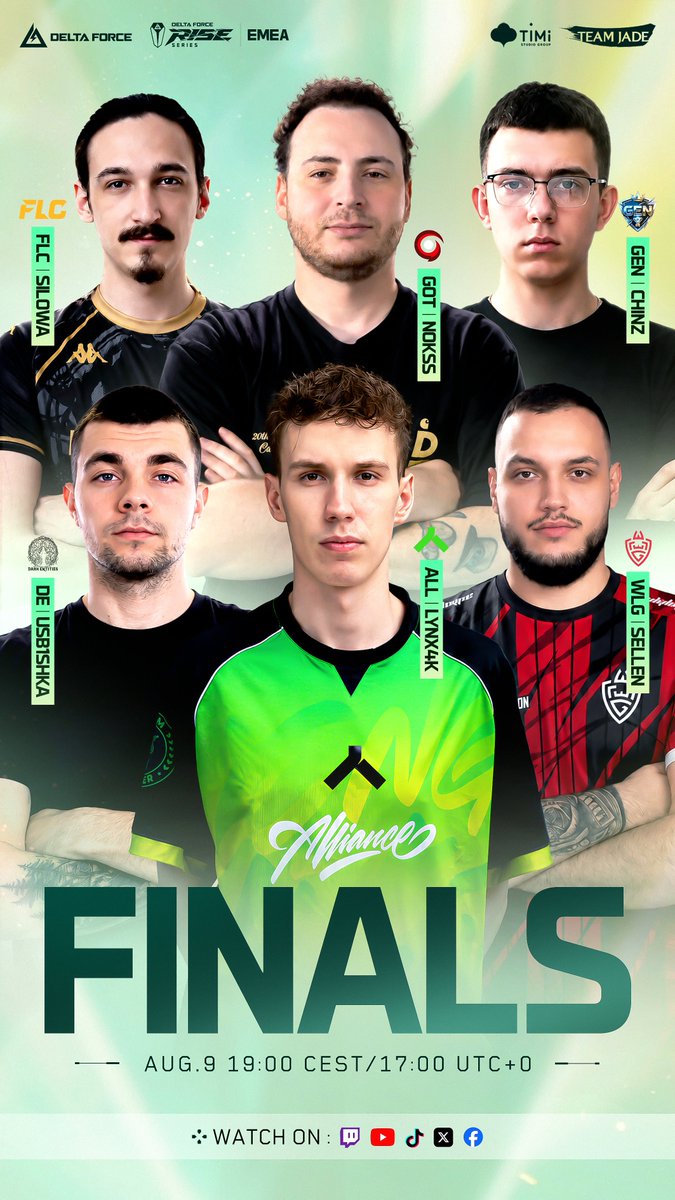 DFGameEsports's tweet photo. The title is on the line.

One team from each region will rise above the rest.

Who will be crowned the 2026 RISE Series S1 Champion?

EMEA Finals 🕖 19:00 CEST | 17:00 UTC+0
AM Finals 🕗 20:00 EDT | 00:00 UTC+0

#DeltaForce #DFesports #DFRise https://t.co/wpw2xoj1EF