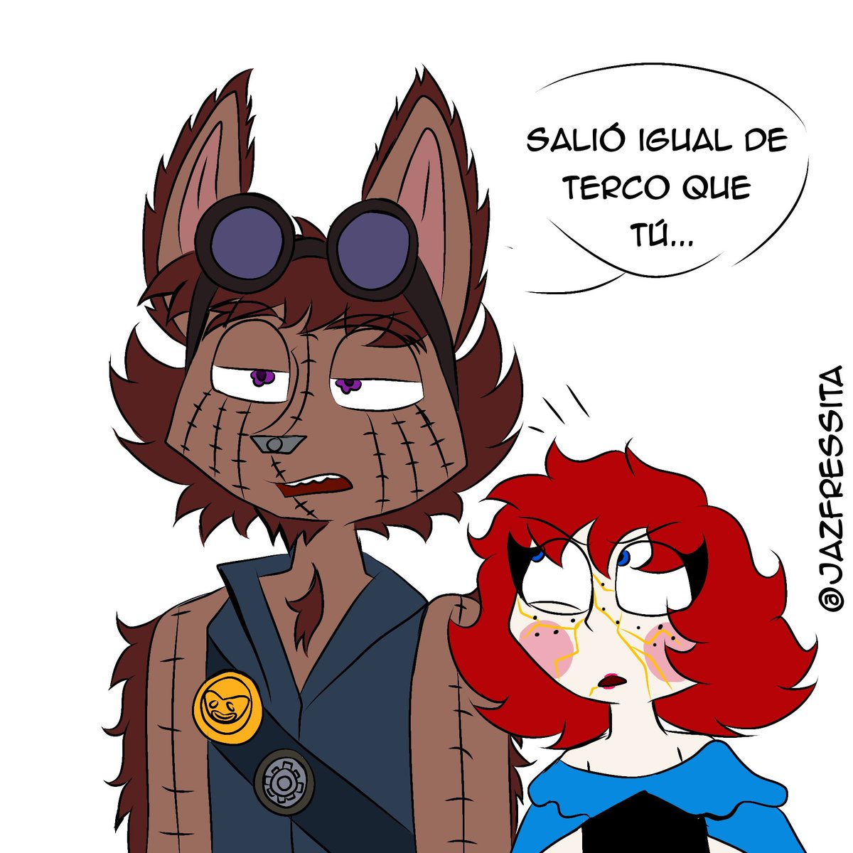 Jazfressita's tweet photo. Mini cómic #4
Pepper sacó la personalidad explosiva de su madre xD
#poppyplaytime #fanchild #gibletxpoppy #engineerdoll #comic #au #giblet #poppyplaytimefanart #poppyplaytimechapter5 #poppyxgiblet https://t.co/988F2SDvBk