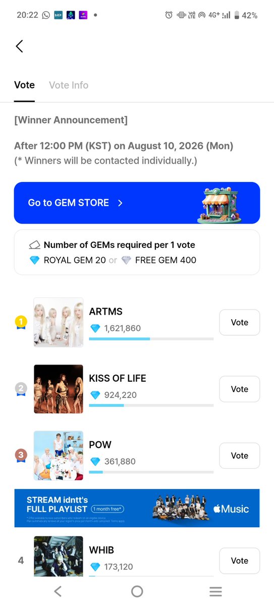 kiofsites's tweet photo. @KISSOFLIFE_S2 Kissyy votes kiof on Bigc now this is only our chance to get them wins this comeback ! Let's workhard 😭 https://t.co/9uxxO3rMdJ