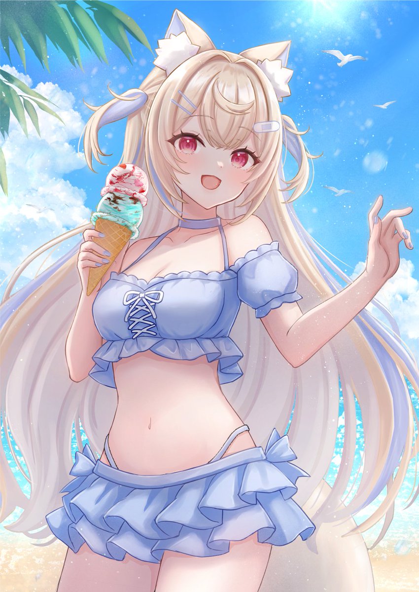 sakuraume_0u0's tweet photo. Summer Vacationなフワモコちゃん☀️🌊
 #FWMCpix https://t.co/u4dGL32iRO