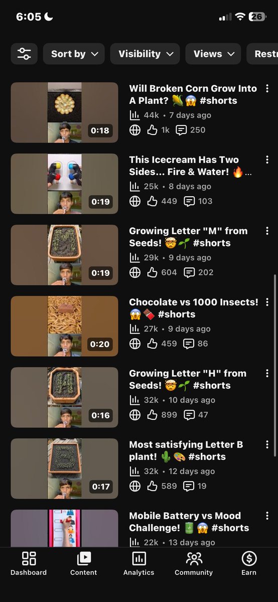 Myreaxn's tweet photo. Hi @TeamYouTube, my Shorts channel (@myreax) normally gets 30k-70k views. Twice now, 5-6 consecutive uploads suddenly dropped to 50-150 views with no strikes/violations shown, then recovered on their own. Can someone check for a distribution issue? 🙏 #CreatorSupport https://t.co/w8YdhECJky