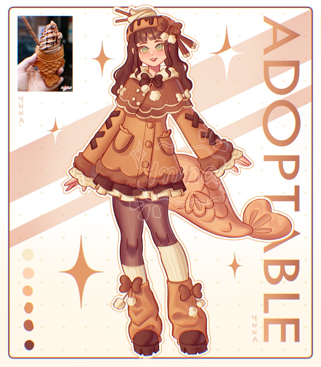 its4nnaa's tweet photo. - ` TAIYAKI GIRL (auction)

   • SB: $35
   • MI: $5+

 • AB: $100 (personal use)
 • AB²: $200 (commercial use)

payment via PayPal (invoice)

                                     --🍦🐟🍨--
#adoptable #adopt #design #oc https://t.co/T3iCwtS2M0