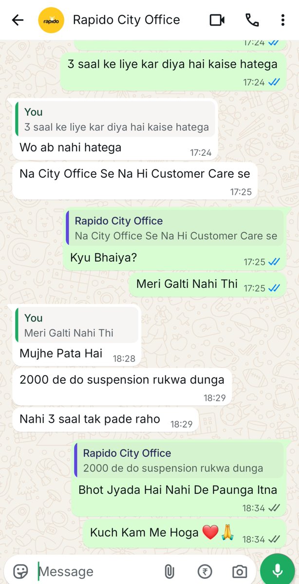 ConsumerSuport's tweet photo. 😱 Shocking Rapido Exposed! 😱

A Rapido City Office guy asked me for ₹2,000 to activate my ID.

Now it’s clear why they are not removing my suspension they want to make money from riders.

Absolutely shameful!

@rapidoapp_ @RapidoCares @sankaaravind 

Remove Suspension Now ! 😡 https://t.co/qc9ZNLtVlW