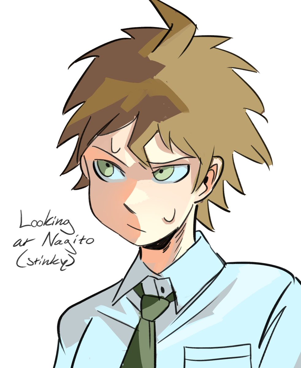 Lotussoup09's tweet photo. FIRST REQUEST DOWNN!!!! I tried sometjing different with this but i don't really like it 😓😓 but here's hajime hinata for you anon!! https://t.co/0Q3PjNFthE