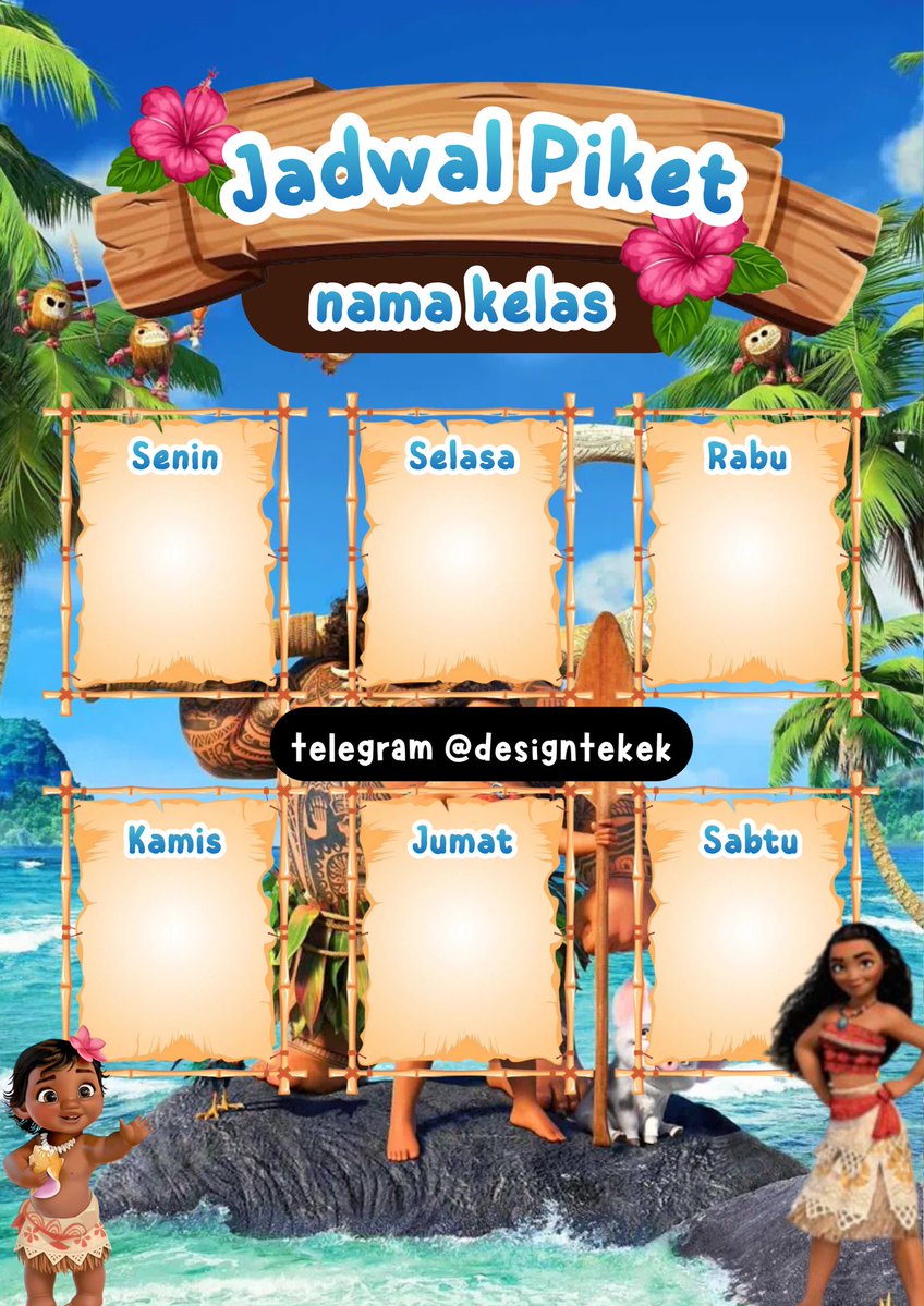 designtekek's tweet photo. jadwal piket moana toy story

᪤ ˖ ׁ ☁️ #designtekek #template #canva #free
Template ini tersedia secara GRATIS. Tautan Canva dapat ditemukan di Telegram @designtekek! LINK DI BIO! https://t.co/b6wEJrPvAO