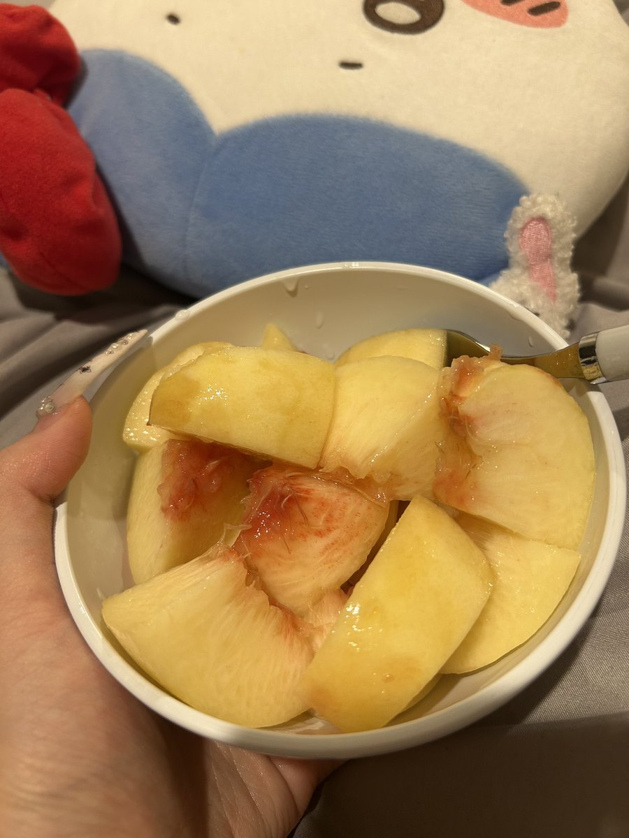 umaritaiyasan's tweet photo. 働いてないけど1000円の桃をとっても迷って買ってしまった https://t.co/XkT94gL5tE