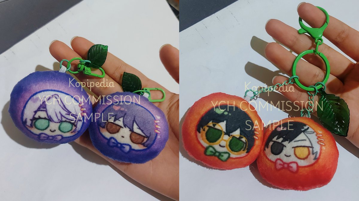 Kopipedia_'s tweet photo. NEW MENU
🍒Fruit Pockets Series!🫐

Capture your favorite character and turn them into fruits that fits inside your pocket! 

Kalian bisa pilih antara 3 pilihan buah (Jeruk, Cherry, &amp; Blueberry) dan bisa add on magnet biar nempel juga lho!💚

#CF23 
(2/3) https://t.co/yb83wkdIfm