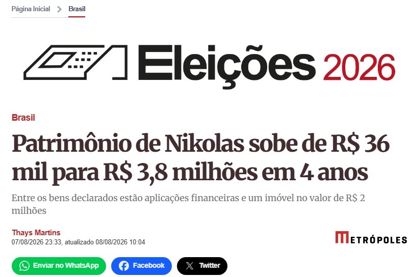silveriojf's tweet photo. @nikolas_dm @sophaller O mundo quer saber como enriquecer 9.000% em quatro anos, como faz deputado, o mundo quer saber. https://t.co/djrPLNw8Xs