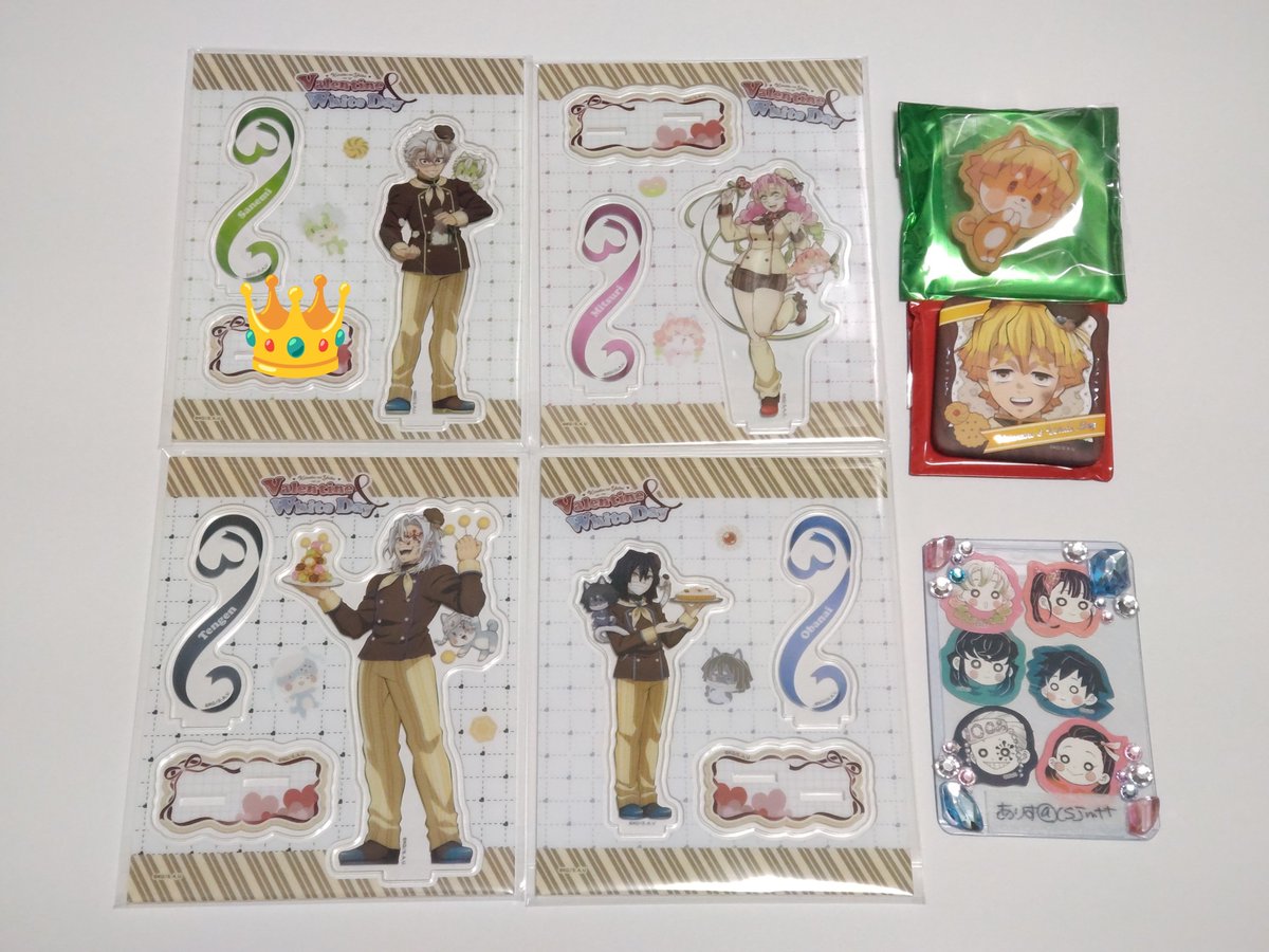 CSjmtt's tweet photo. 【交換】鬼滅の刃 アクリルスタンド

譲)クリームソーダ ☆炭治郎、禰豆子
バレンタイン ☆実弥、蜜璃、宇髄、伊黒
缶バッジ 善逸

求)画像3 クリームソーダ
アクスタ ☆義勇＞蜜璃、カナヲ＞しのぶ＞宇髄

☆⇔☆の交換
缶バッジは2:1の交換

しのぶ、宇髄は緩募のため他含めた交換のみ

→ https://t.co/MLGTuqWWyo