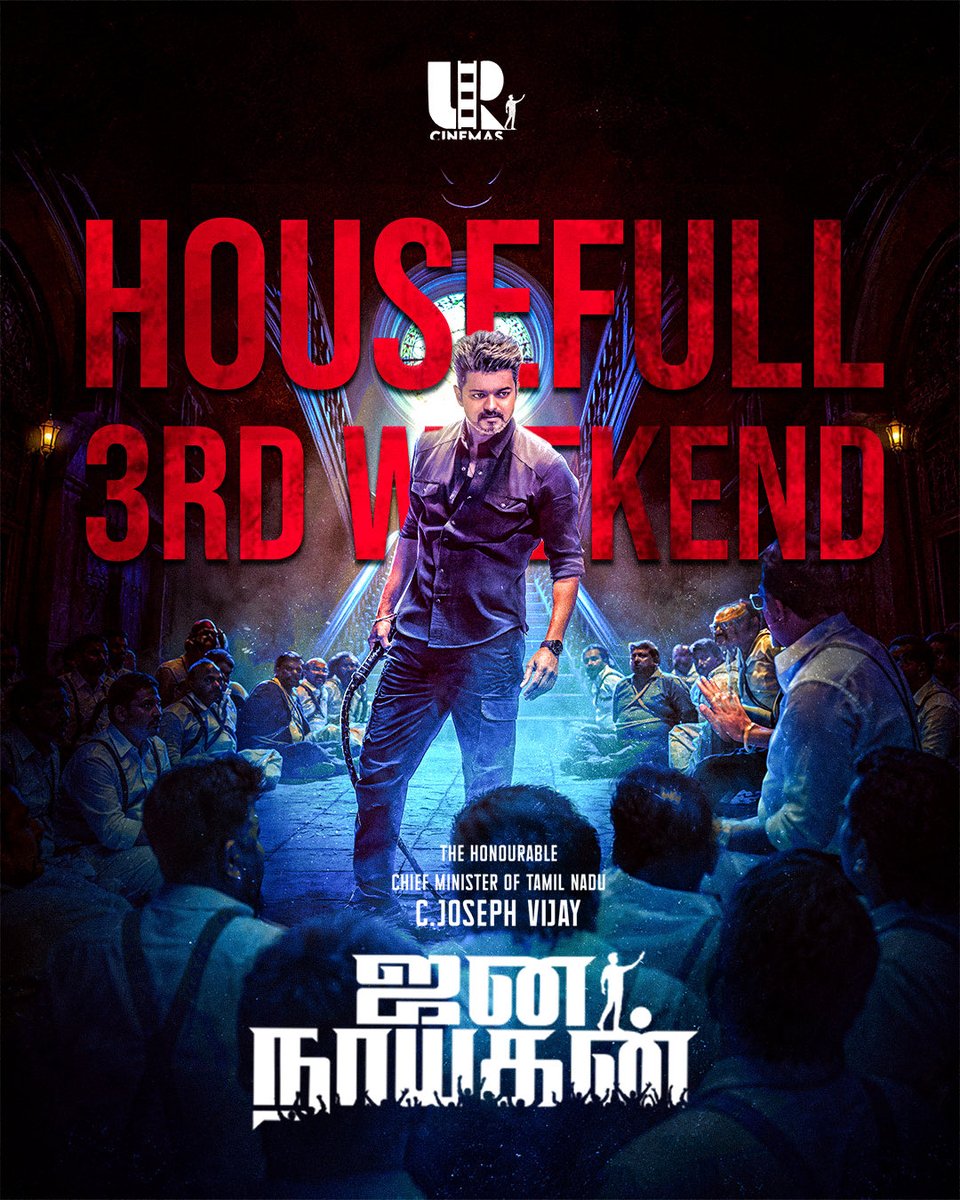 UmaaRajendra's tweet photo. Pure dominance and destruction 💥 Yet another housefull weekend for #JanaNayagan 🥳 Annan’a kondadittu irukanga #OneLastTime 🥹 https://t.co/myg9lchDNz