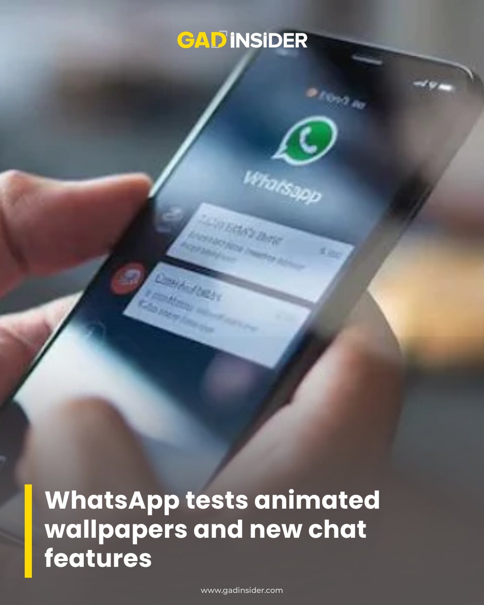 Gadinsidernews's tweet photo. WhatsApp is testing a wave of new features, including animated chat wallpapers, smarter poll controls, and an @all mention for larger groups. The update also adds new chat themes, Mac update controls, and much more.
#WhatsApp #WhatsAppUpdate #TechNews #Gadgets #Gadinsider https://t.co/6sH7qnw7Lt