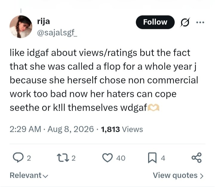 Anamaqal's tweet photo. @zeazzss @mariidiaries Pehle apni fd ka language dekho , using k*ll word for people calling sajal drama flop
#Zanjeerain https://t.co/PkZgtnZy8A