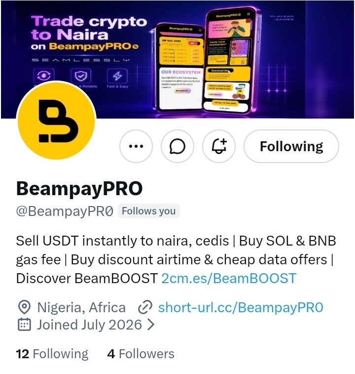 CB_BeamPay's tweet photo. Let's keep building,Trade on @BeampayPR0 now
Alots coming, be prepared for it folks
#BeampayPR0 $TUT https://t.co/1v3YbLzTkO