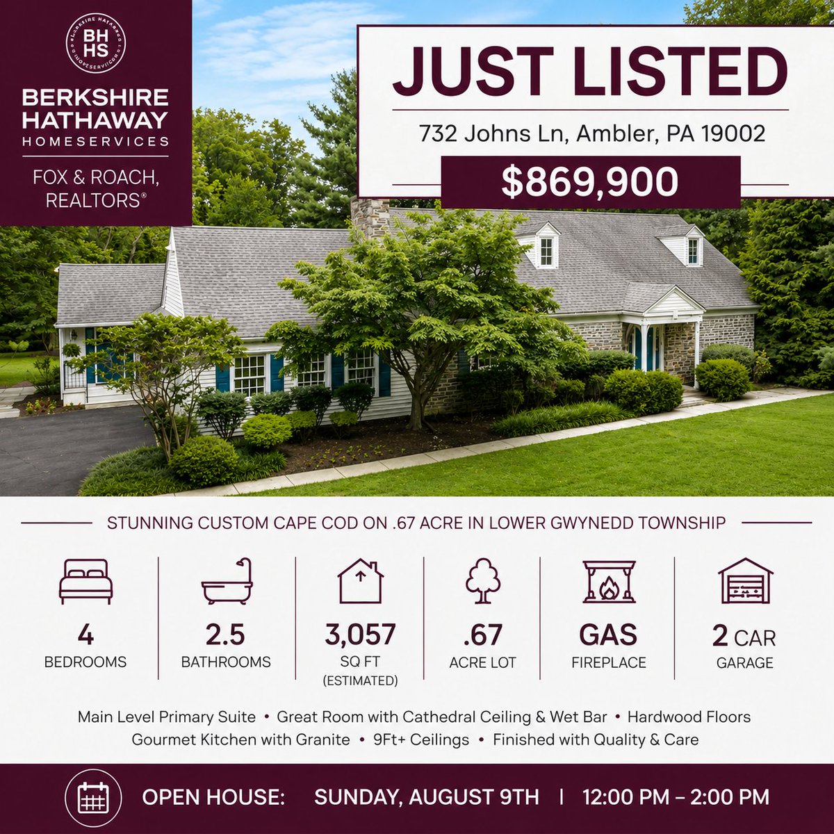 SamMasseyTeam's tweet photo. Just Listed by The Sam Massey Team with an Open House' today! 732 Johns Ln, Ambler, PA - A custom-built Cape Cod offering 4 Bedrooms, 2.5 Baths, at aprox 3,000 square feet
OPEN HOUSE:
Sunday August 9th, 12-2 PM  
Offered for $869,900 https://t.co/FBzAn7oM8v