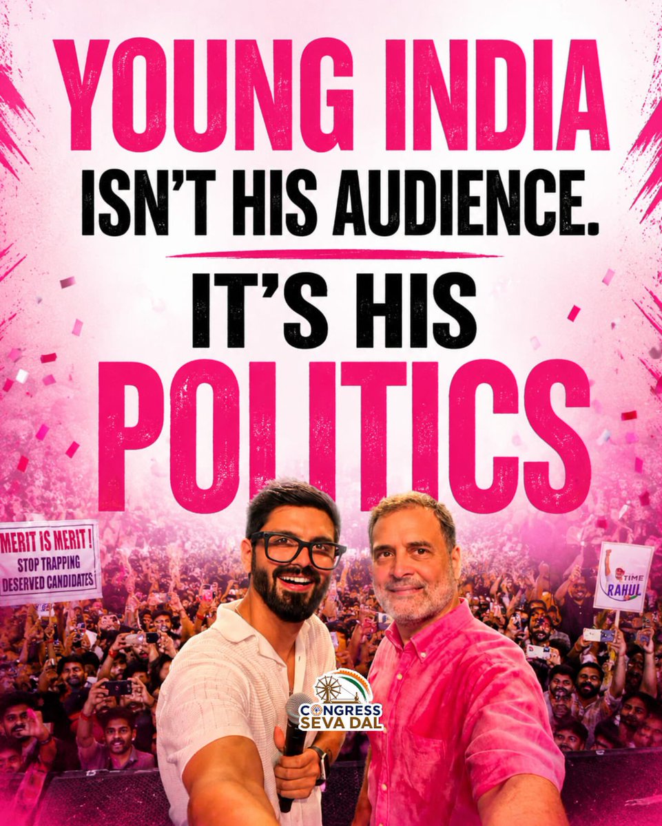 CongressSevadal's tweet photo. Young India isn’t just watching Rahul Gandhi, they’re showing up with him. 🔥 https://t.co/cWfThtq9eq