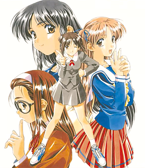 一番最初に描かれた4人集合のイラスト 杉原真奈美、沢渡ほのか、保坂